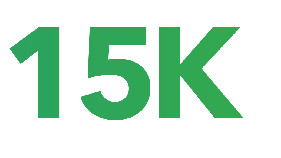 Caracteres de bloque de gran tamaño y color verde donde se puede leer "12K"